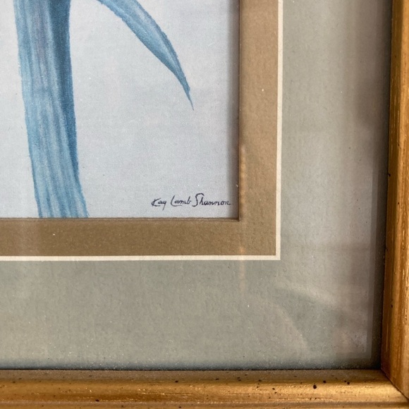 Gold framed birds floral prints signed Kay Lamb Shannon - Picture 4 of 6